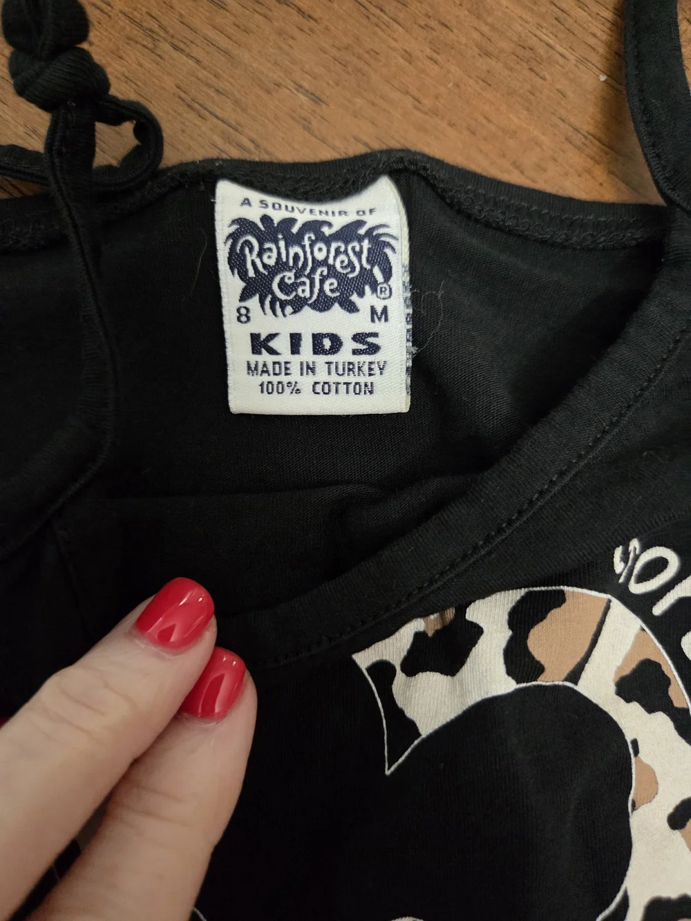 RAINFOREST Cafe Black Kids Tank with Leopard Print Accent